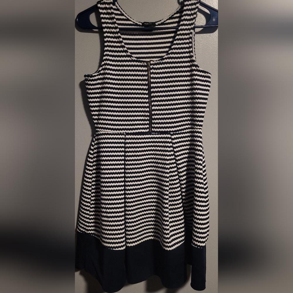 Rue21 Navy and White Fit and Flare Sundress
